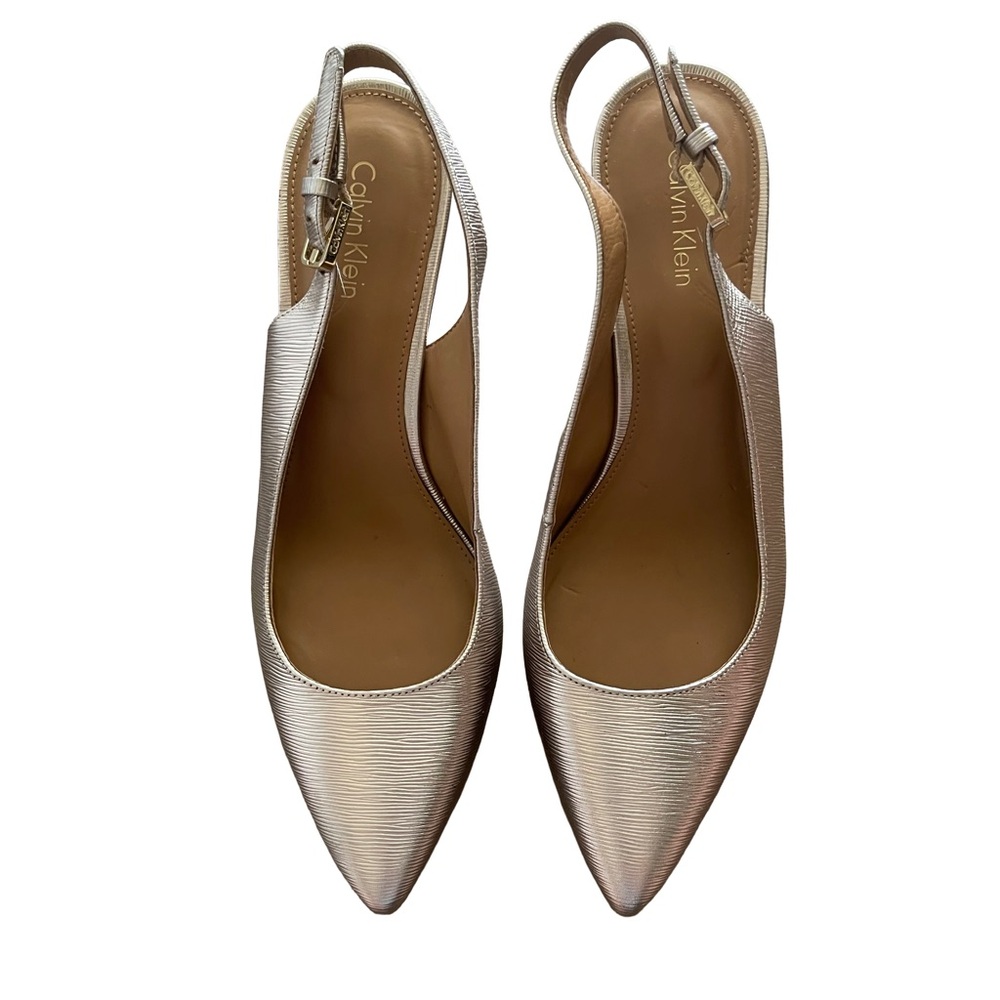 Calvin Klein Women's Metallic Slingback Heels